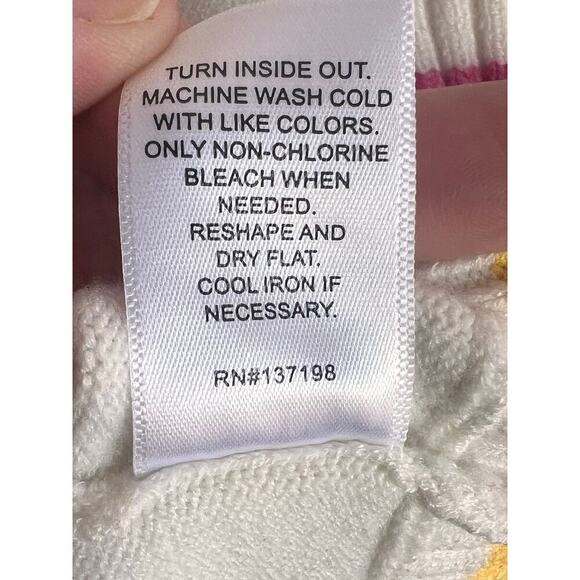 Kerri Rosenthal Get Happy Preppy V Neck Striped Soft Sweater Women's Size S - Picture 7 of 10